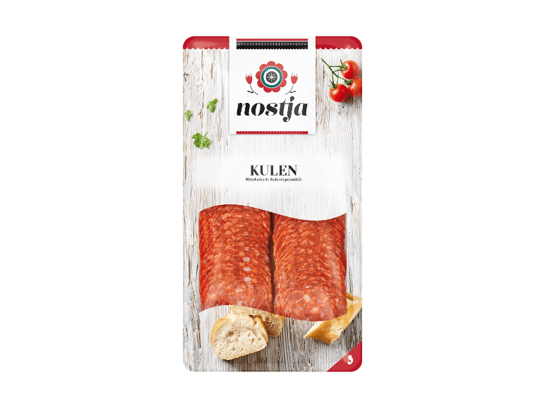 Nostja Kulen, mittelscharfe Salamispezialität in Scheiben
