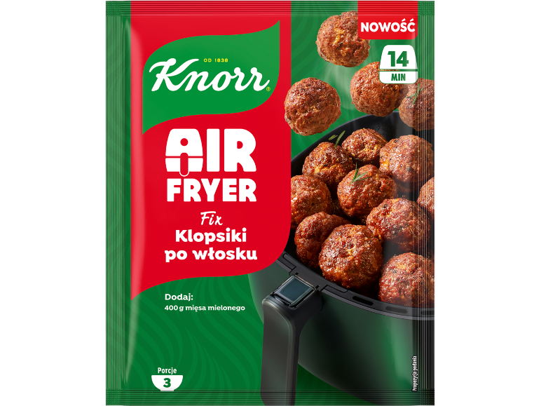 Gewürzmischung für Frikadellen aus der Heißluftfritteuse, mit Frikadellen und Heißluftfritteuse.