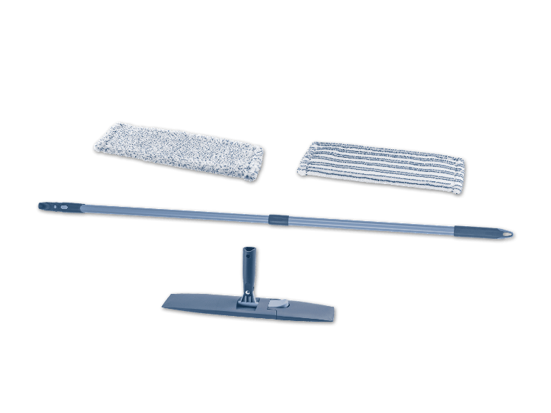 W5 Switch & Clean Starter-Set mit Stiel, Wischkopf und zwei Reinigungstüchern.