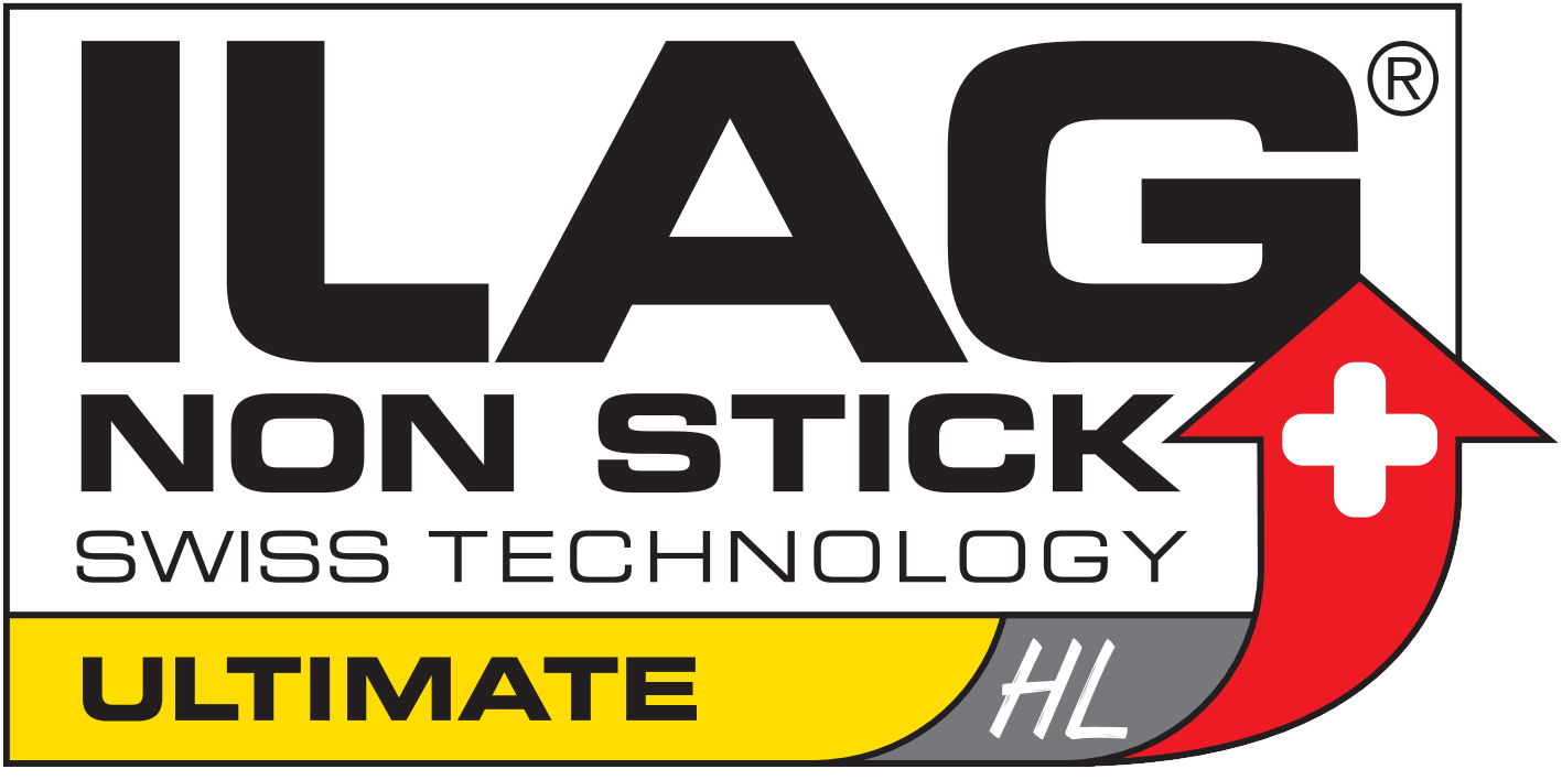 ILAG NON STICK SWISS TECHNOLOGY ULTIMATE HL mit rotem Pfeil und Schweizer Kreuz.