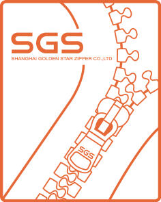 SGS SHANGHAI GOLDEN STAR ZIPPER CO.,LTD Logo mit stilisiertem Reißverschluss.