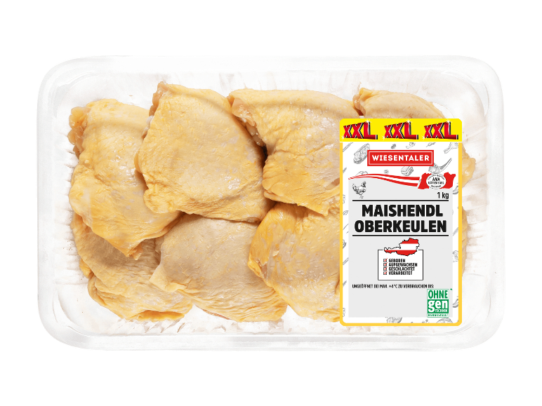 Wiesentaler Maishendl Oberkeulen, 1 kg.