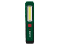 Grüne LED-Arbeitsleuchte mit rotem Einschaltknopf.