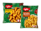 Packungen mit tiefgekühlten Kroketten und Wellenschnitt-Pommes.