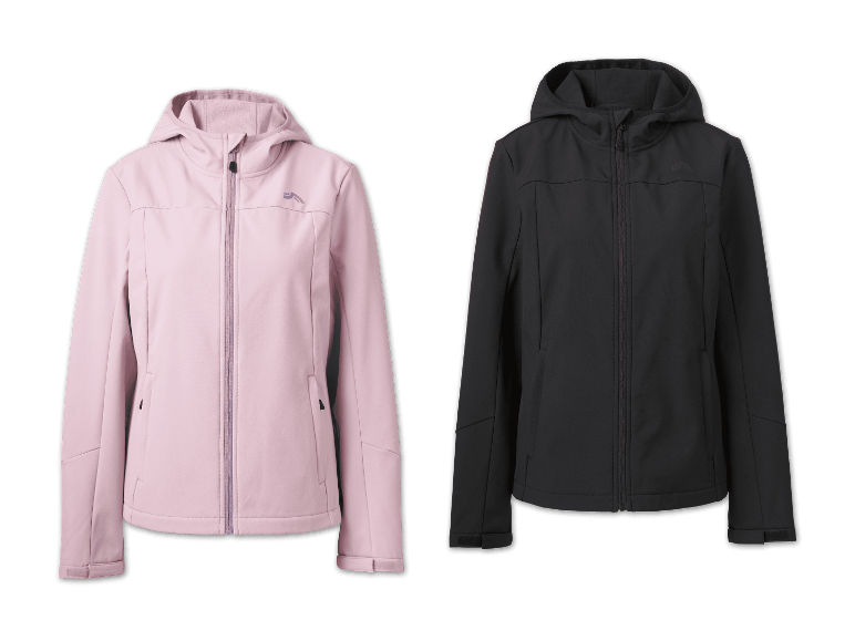 CRIVIT Damen Thermo-Softshelljacke in Rosa und Schwarz