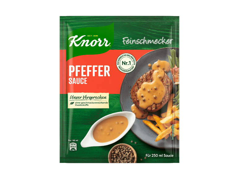 Tüte Pfeffersauce, für 250 ml Sauce