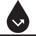 Wassertropfen-Symbol mit einem Pfeil, der nach oben zeigt.