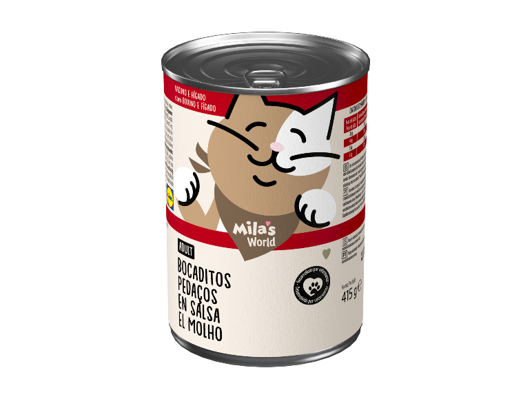 Mila's World Nassfutter für Katzen mit Rind und Leber in Soße, 415 g