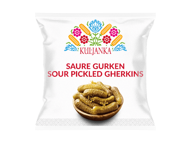 Kuljanka Saure Gurken in der Verpackung.