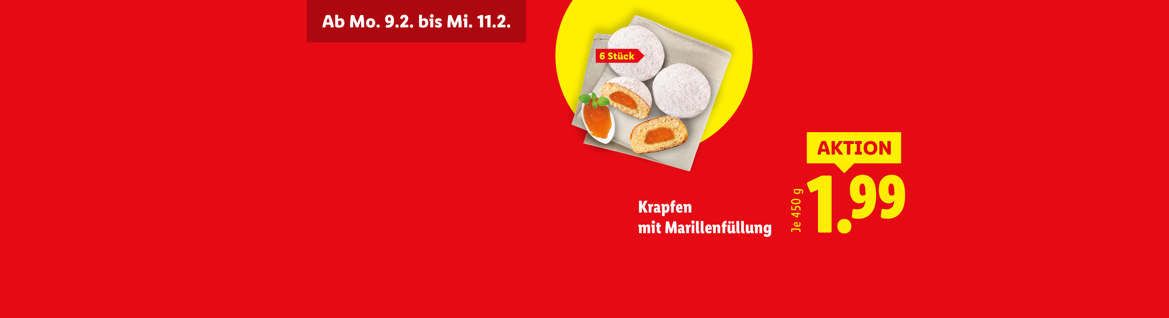 Krapfen mit Marillenfüllung im Angebot für 1,99 € ab dem 9.2. bis 11.2.