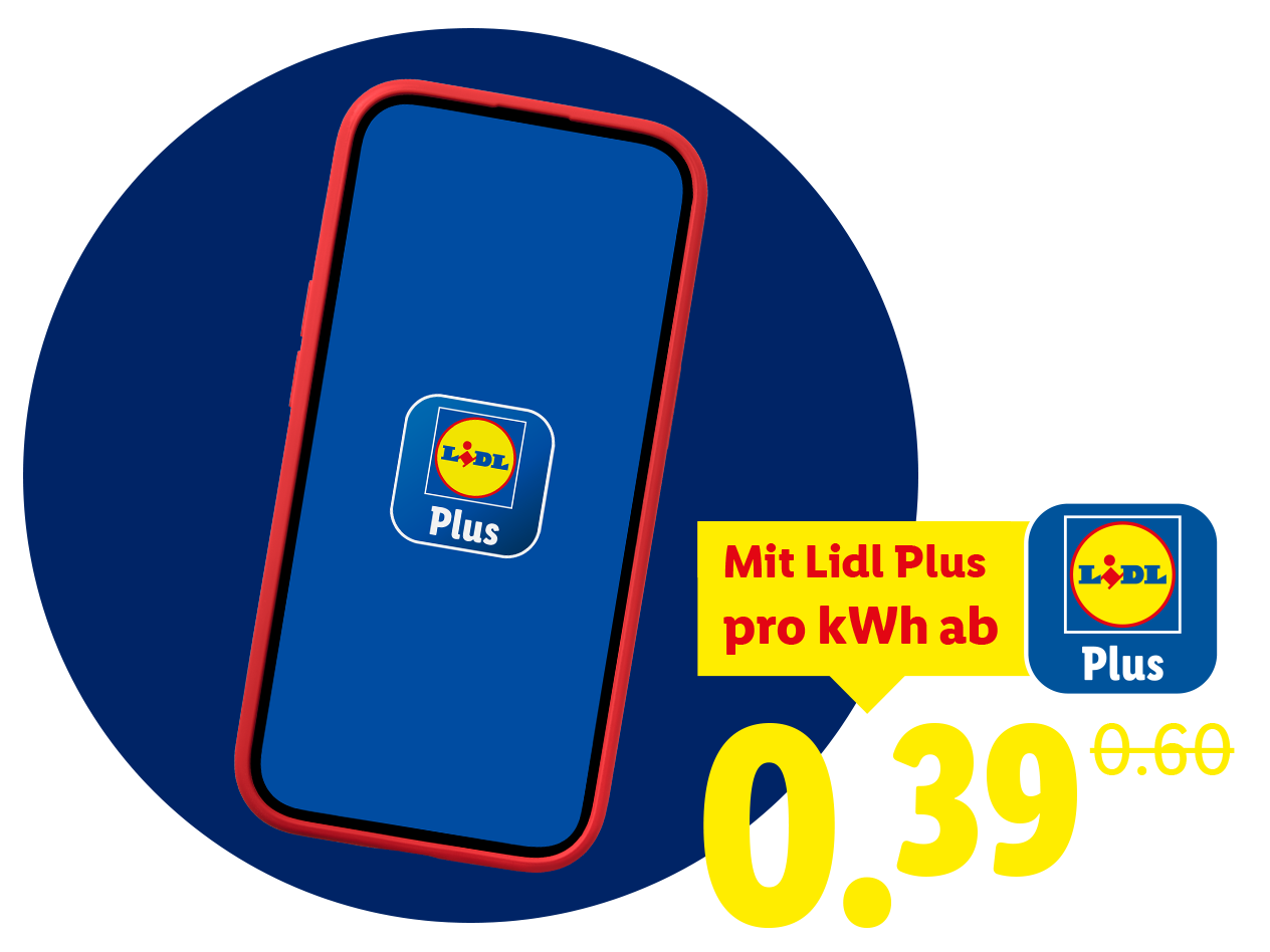 Lidl Plus App: 0,39€ pro kWh Strom mit Lidl Plus.