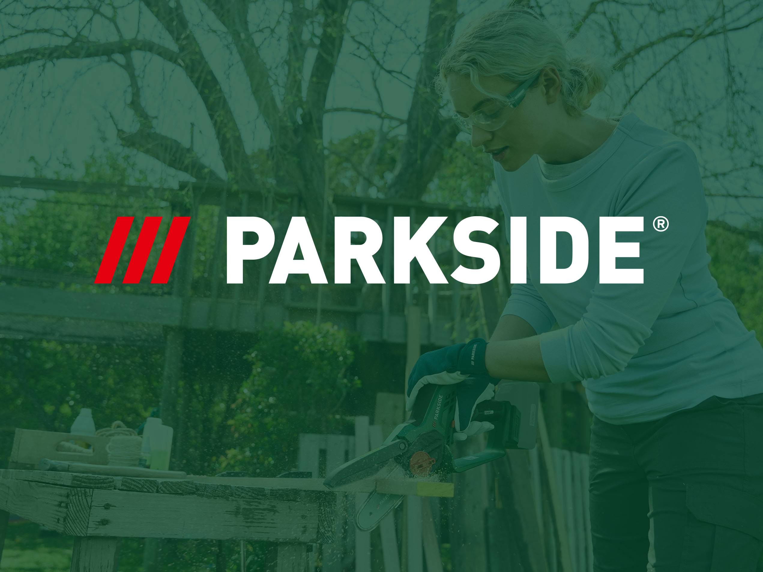 Logo der Marke "PARKSIDE" auf Imagebild.
