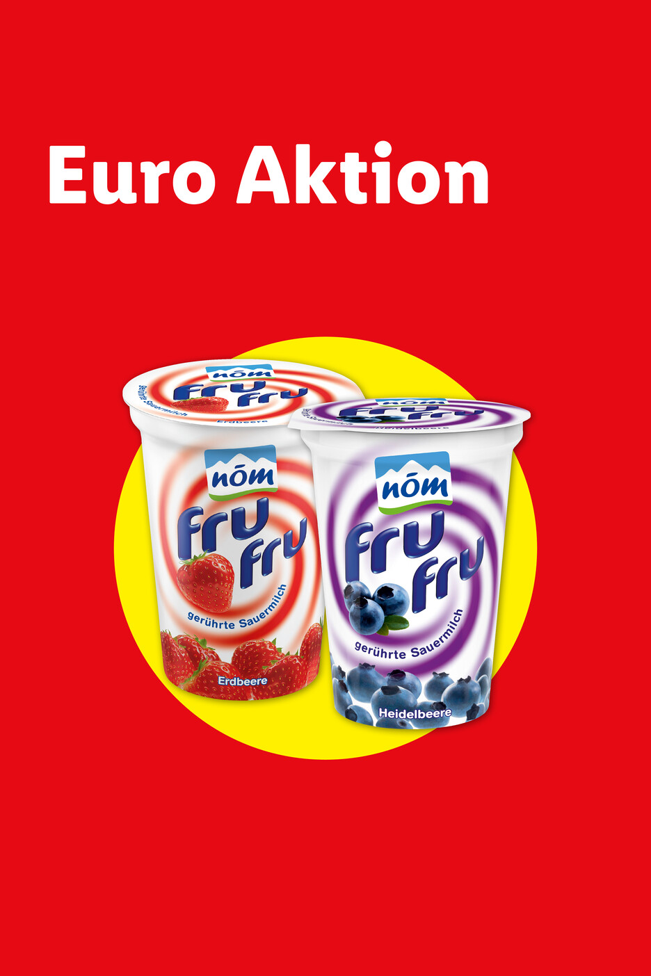 Euro Aktion: Fru Fru Erdbeer- und Heidelbeer-Sauerrahmjoghurt