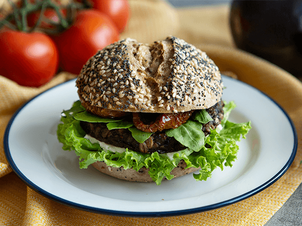 Vegane Burger mit Melanzani-Laibchen