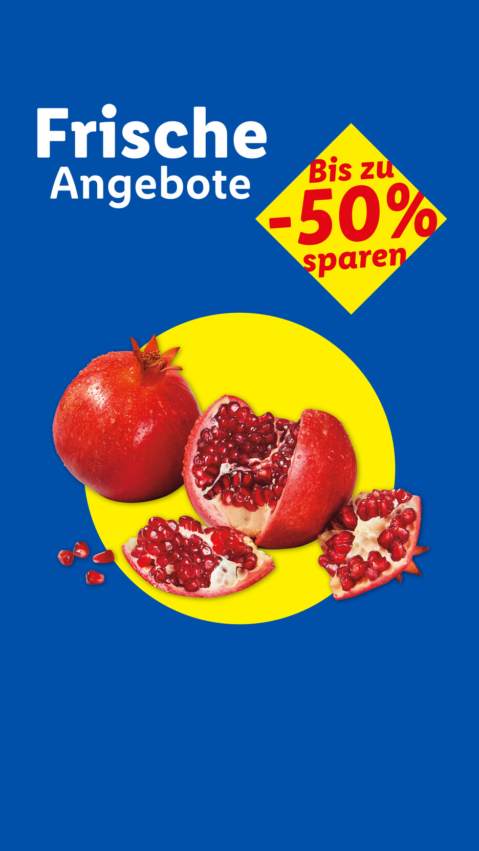 Frische Angebote: Granatäpfel mit bis zu 50% Rabatt.