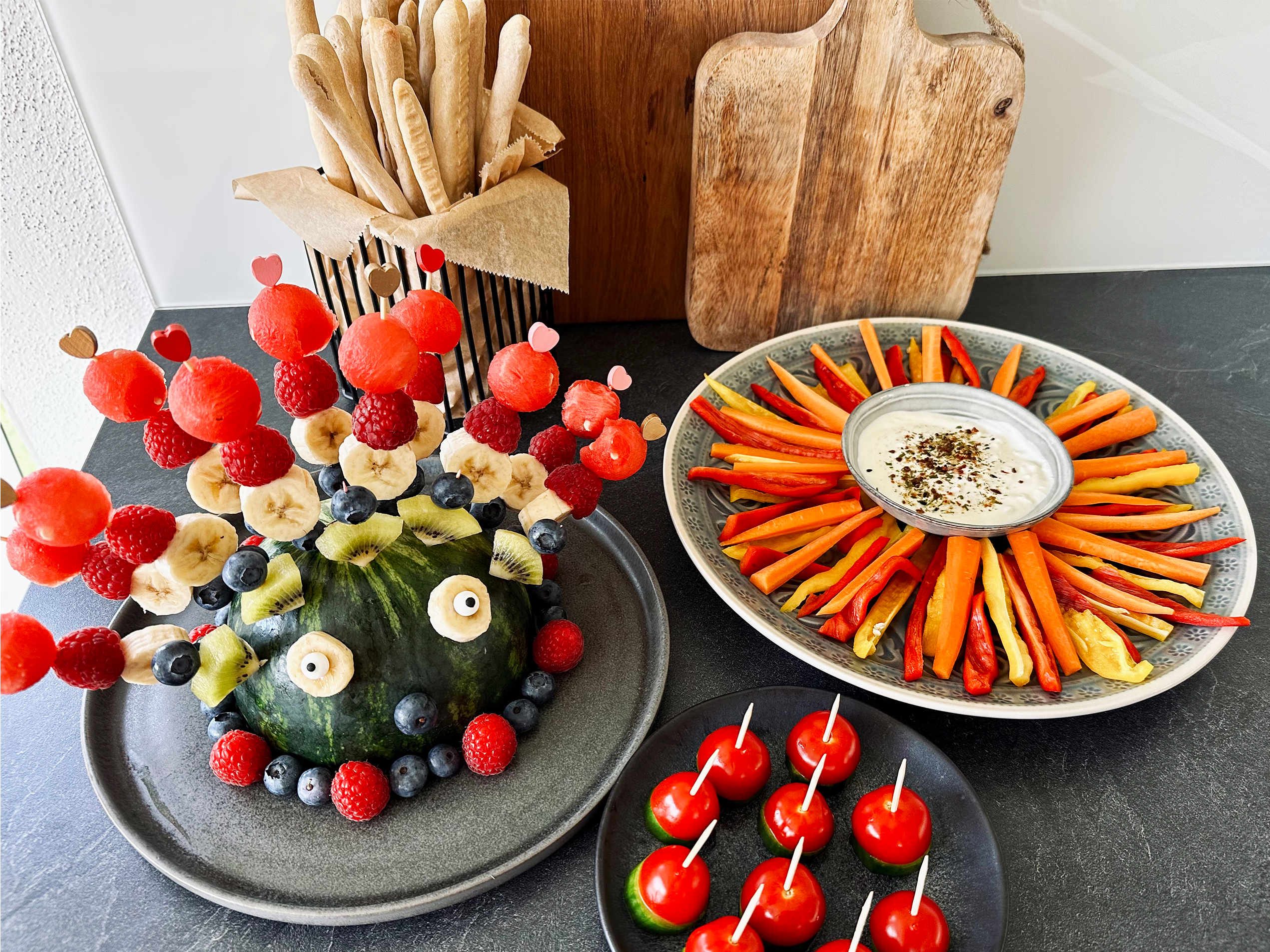 Fingerfood und Brotstangen