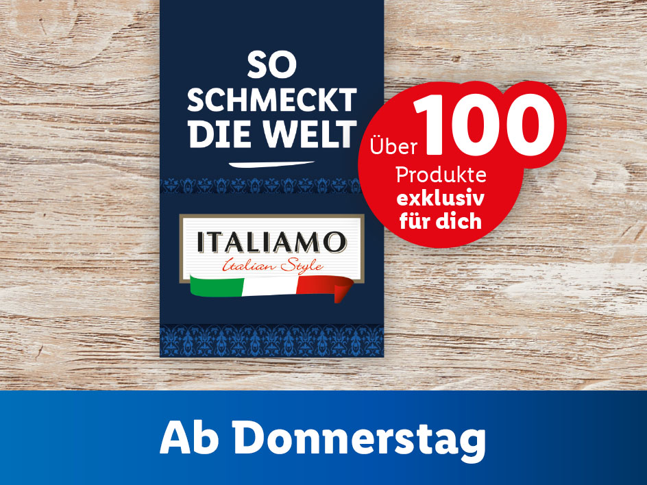 Ab Donnerstag gibt es über 100 exklusive Italimo Produkte.