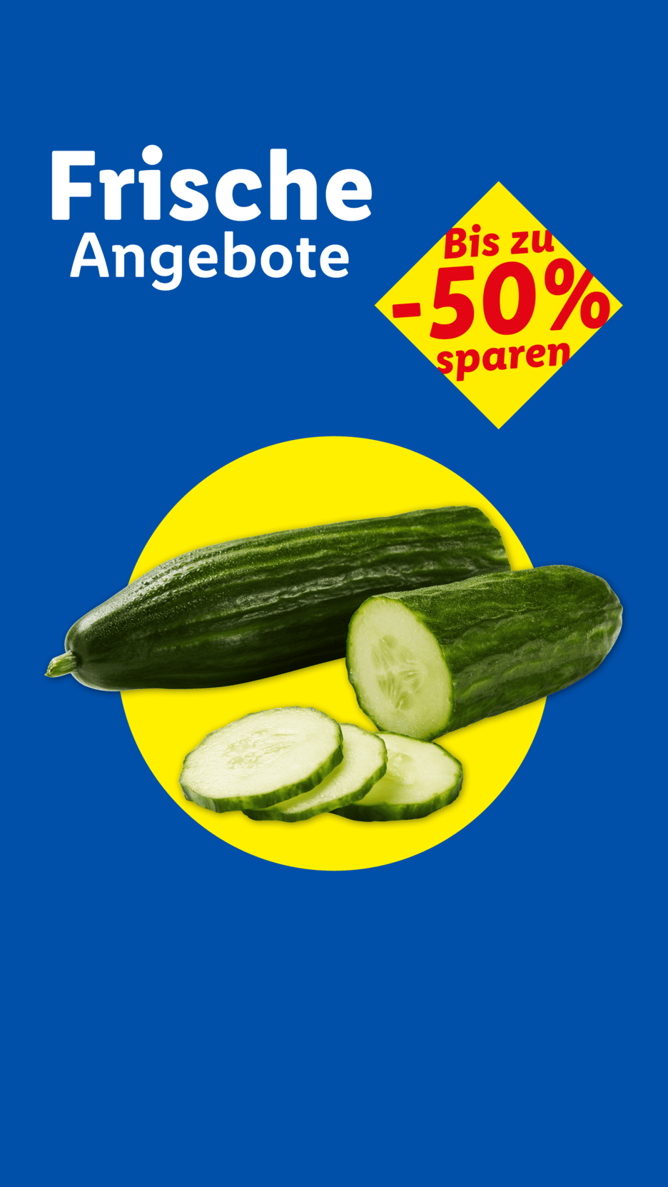 Frische Angebote: Gurken mit bis zu 50% Rabatt.