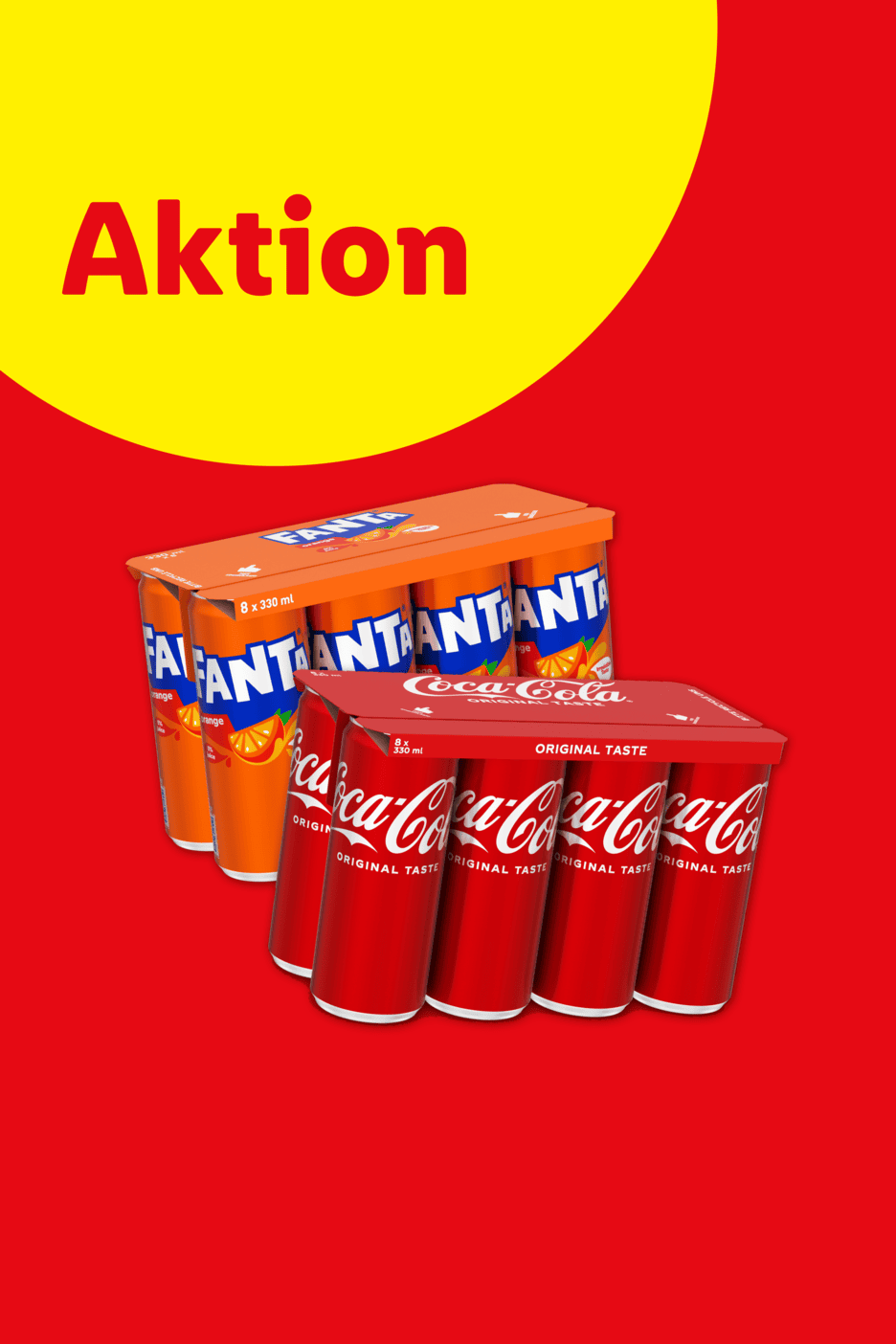 Aktion: Multipacks mit Orangenlimonade und Cola-Getränken.