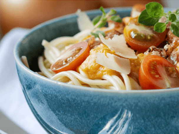 Cremige Spaghetti mit Kürbissauce