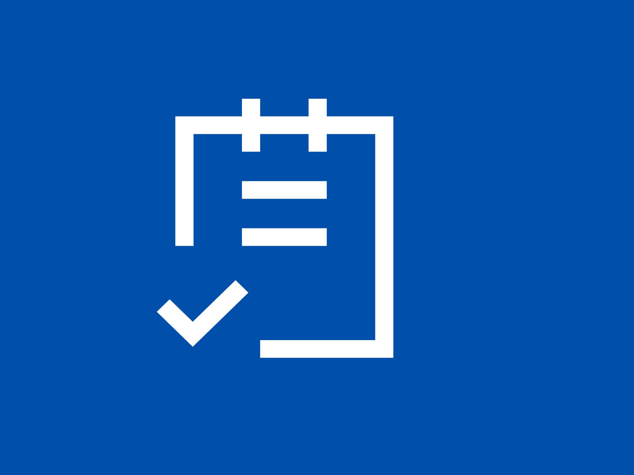 Checkliste mit Häkchen auf blauem Hintergrund